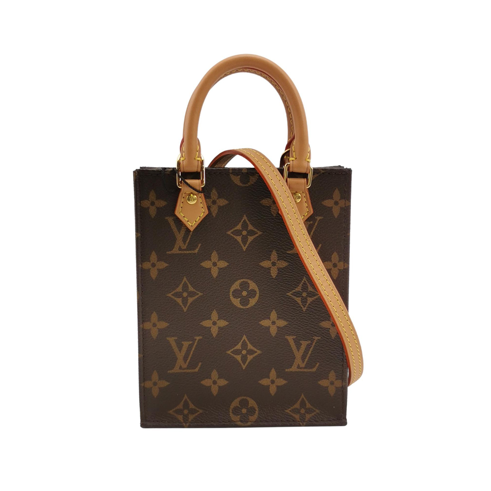 Sac Platvegetable-tanned Leather Monogramcrossbody Bag