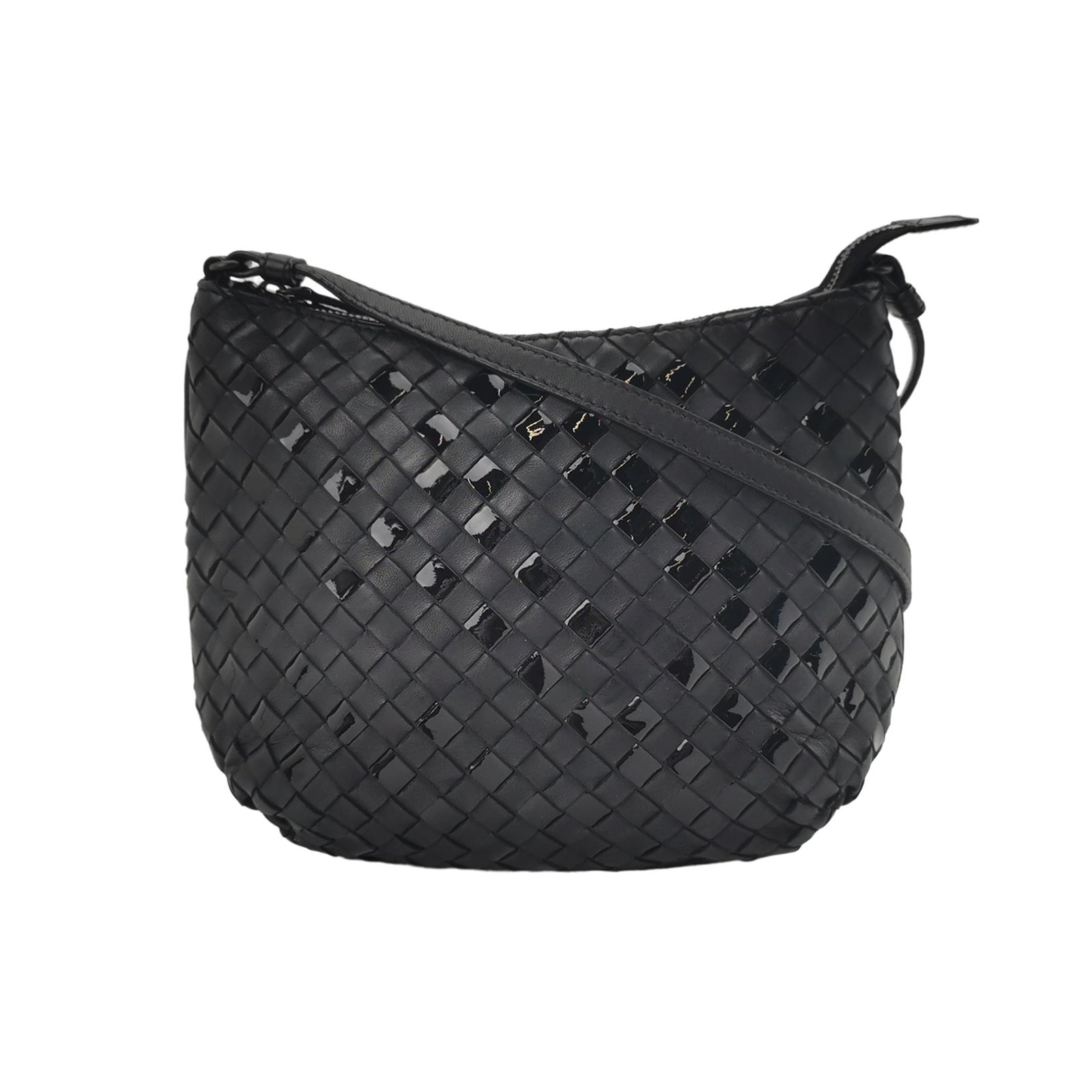 Patent Leather Intrecciatocrossbody Bag