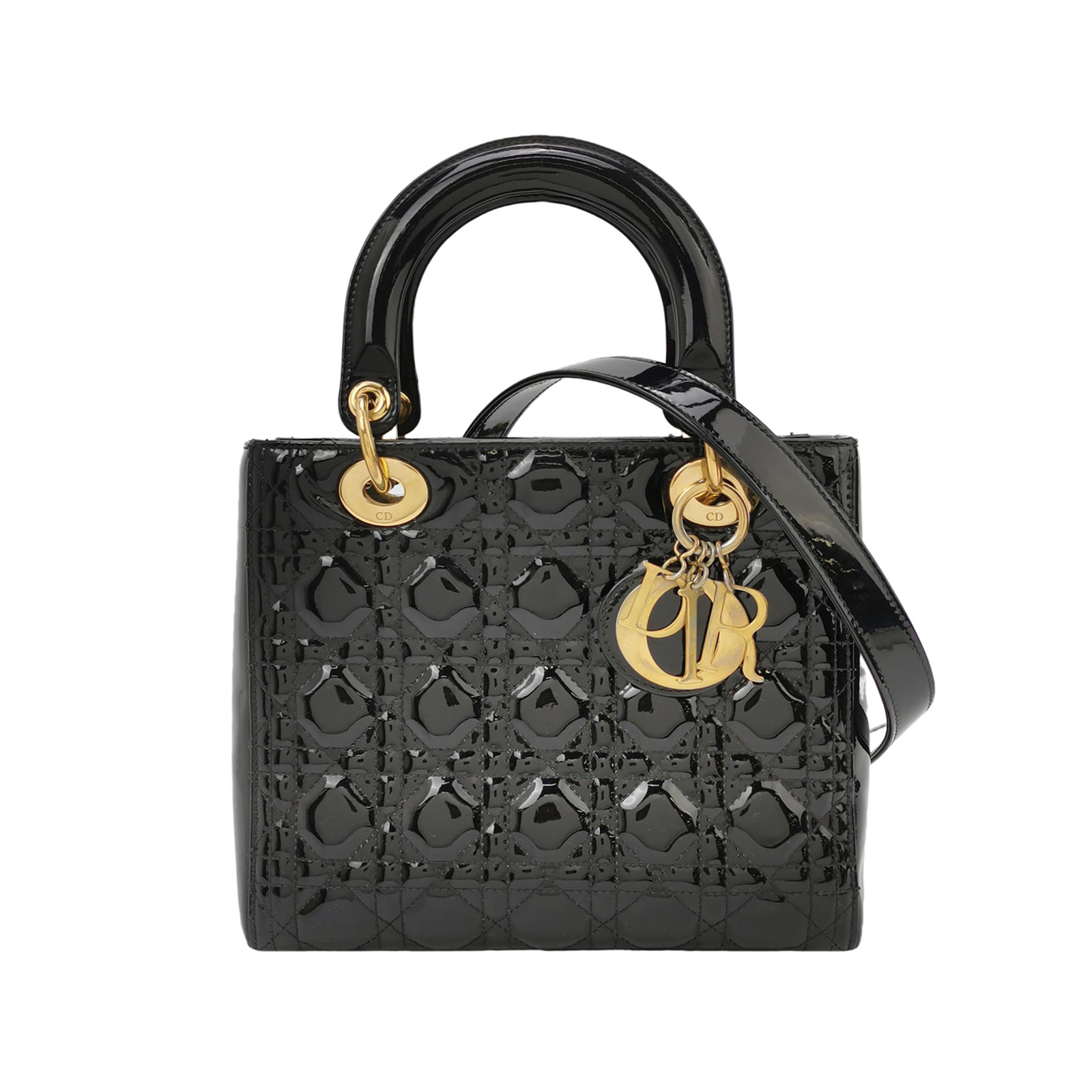 Lady Diorpatent Leather Logocrossbody Bag