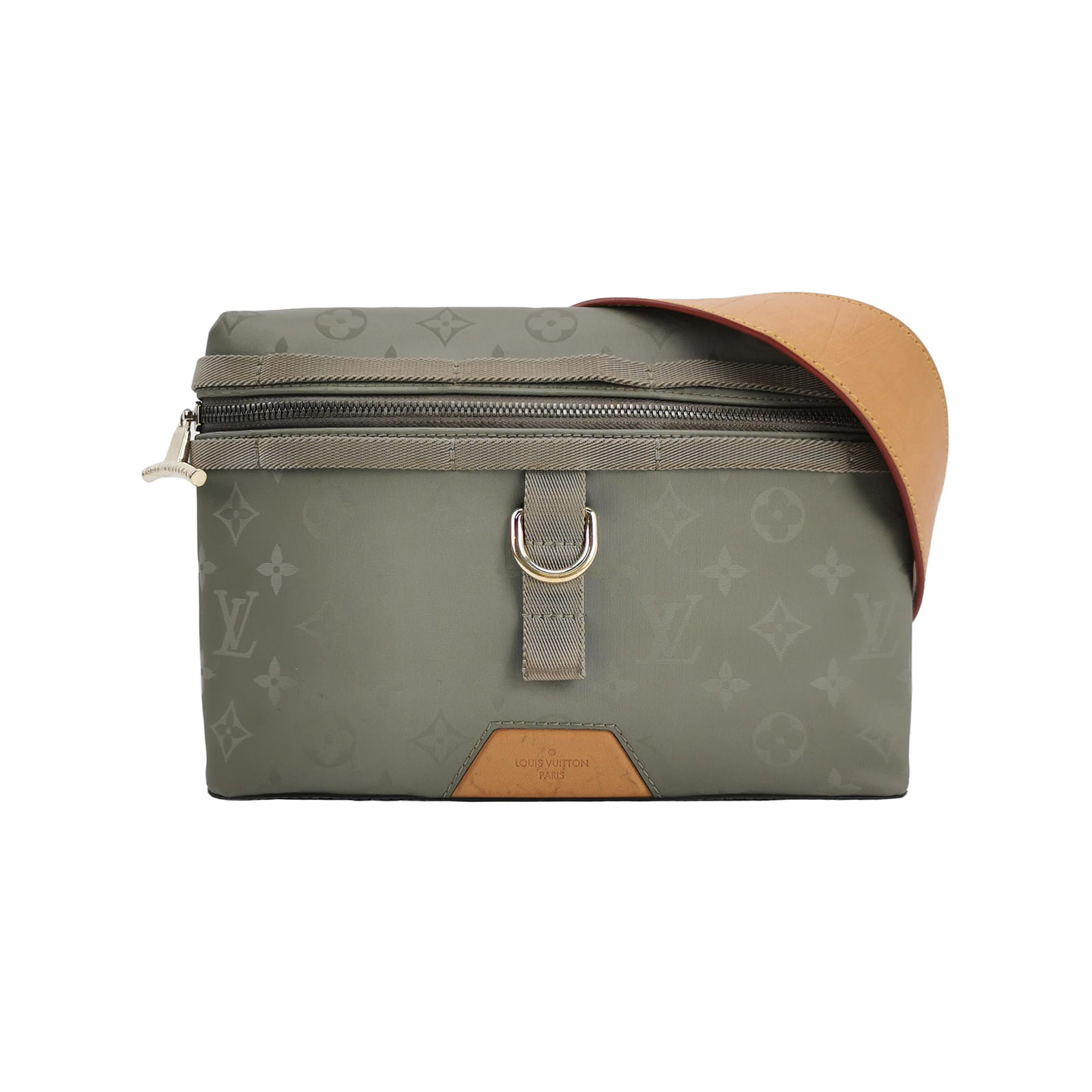 Messengervegetable-tanned Leather Monogram Canvas Crossbody Bag