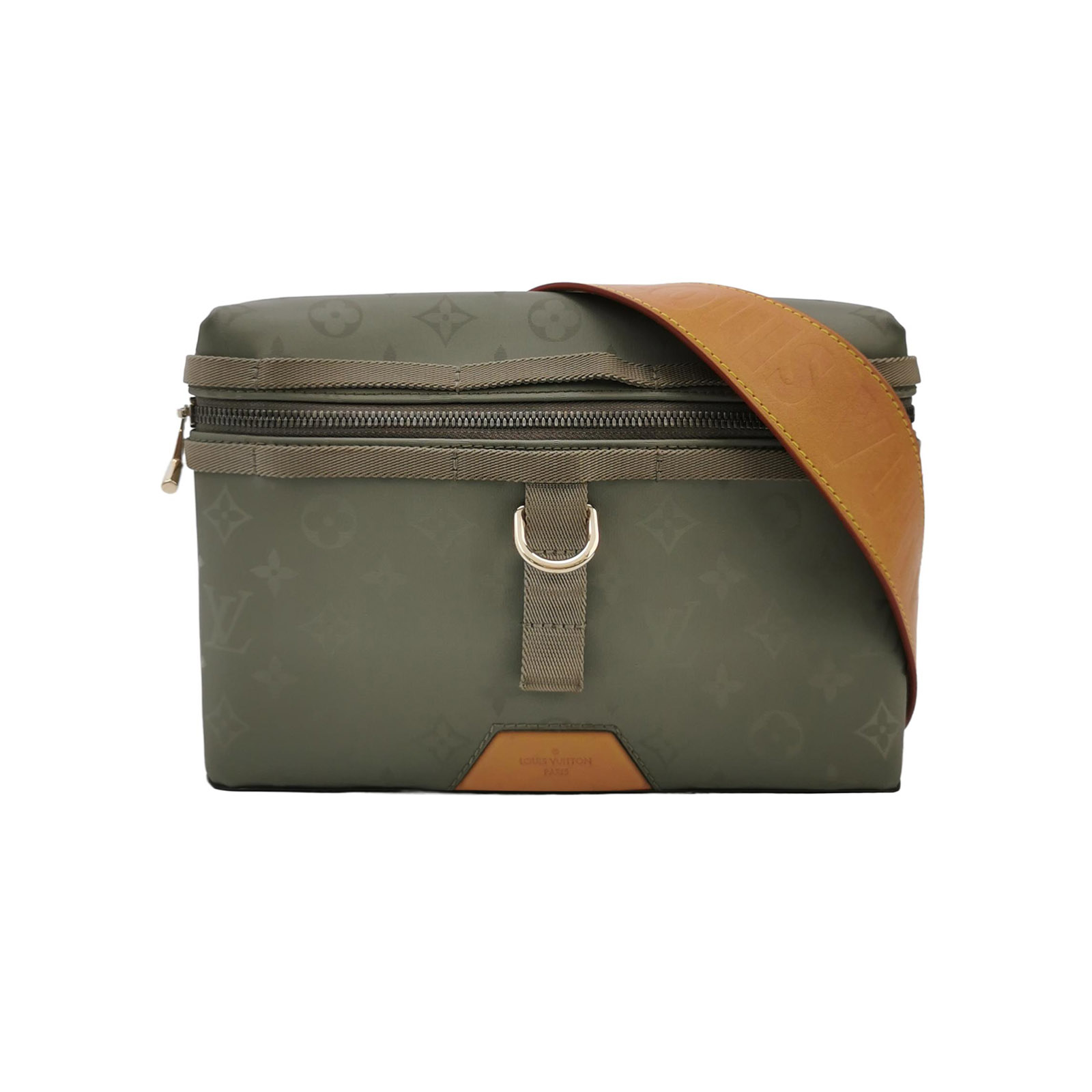 Messengervegetable-tanned Leather Monogram Canvas Crossbody Bag