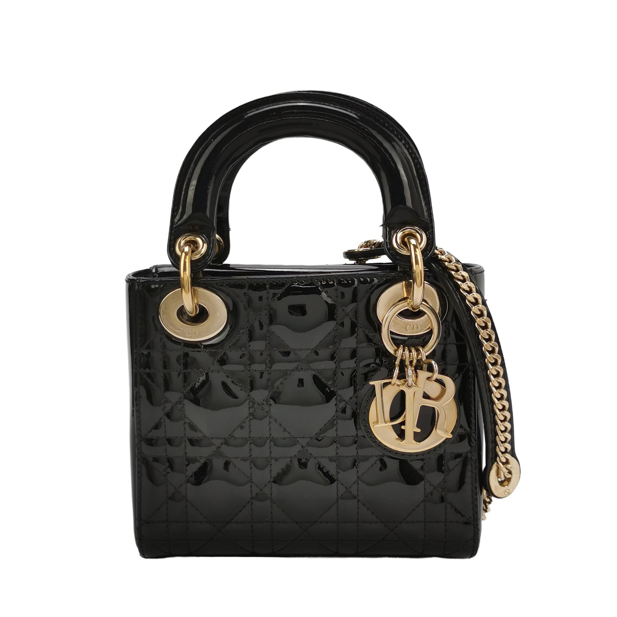 Lady Diorpatent Leather Logocrossbody Bag