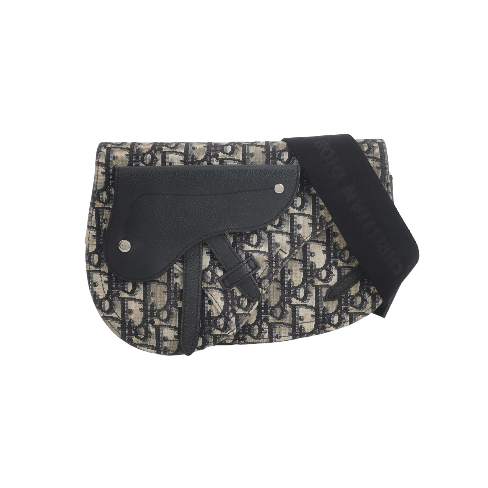 Saddleobliquemonogram Canvas Crossbody Bag