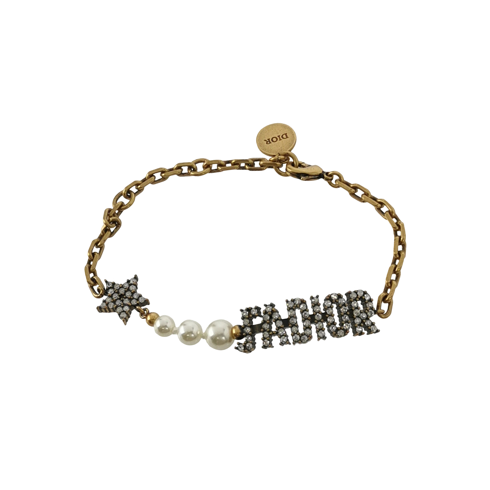 J'Adior仿水晶仿珍珠字母Logo手链