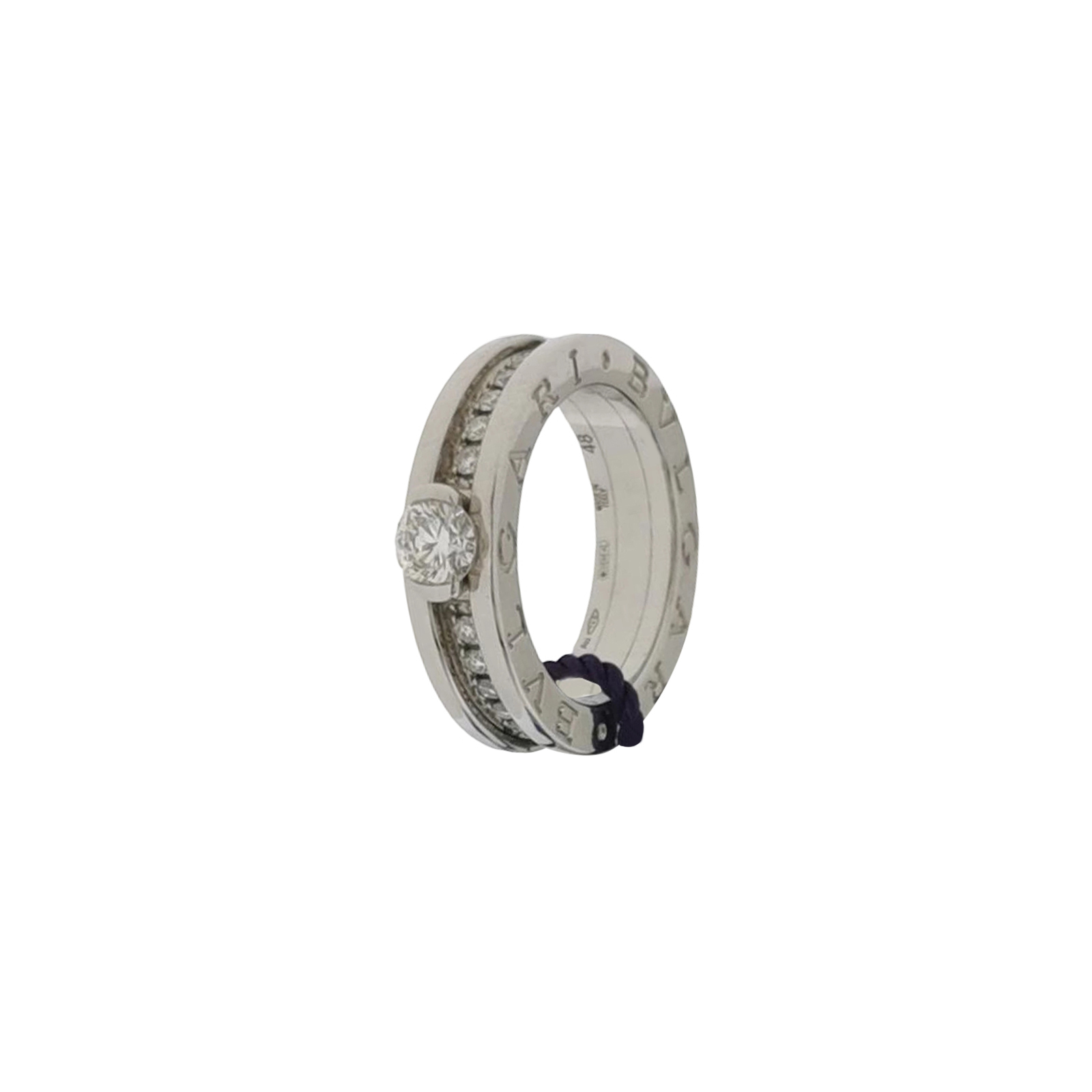 B.Zero118K白金钻石螺旋造型戒指9码