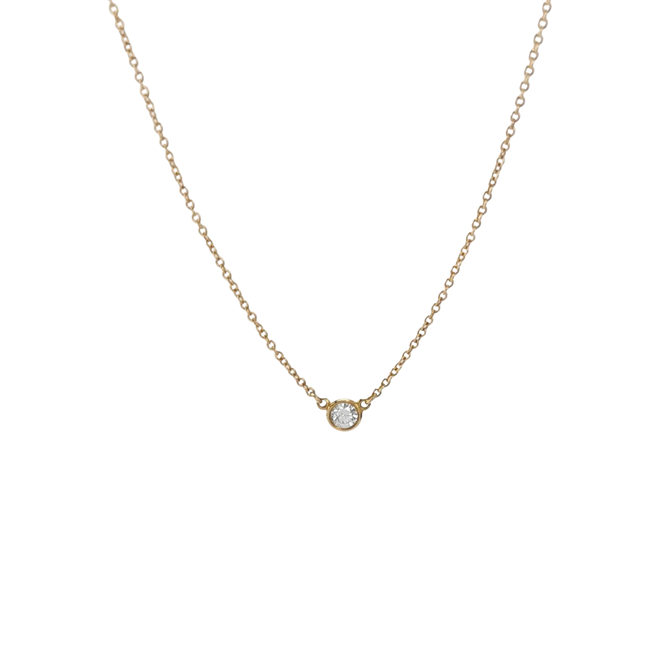 Elsa Peretti18K黄金钻石项链