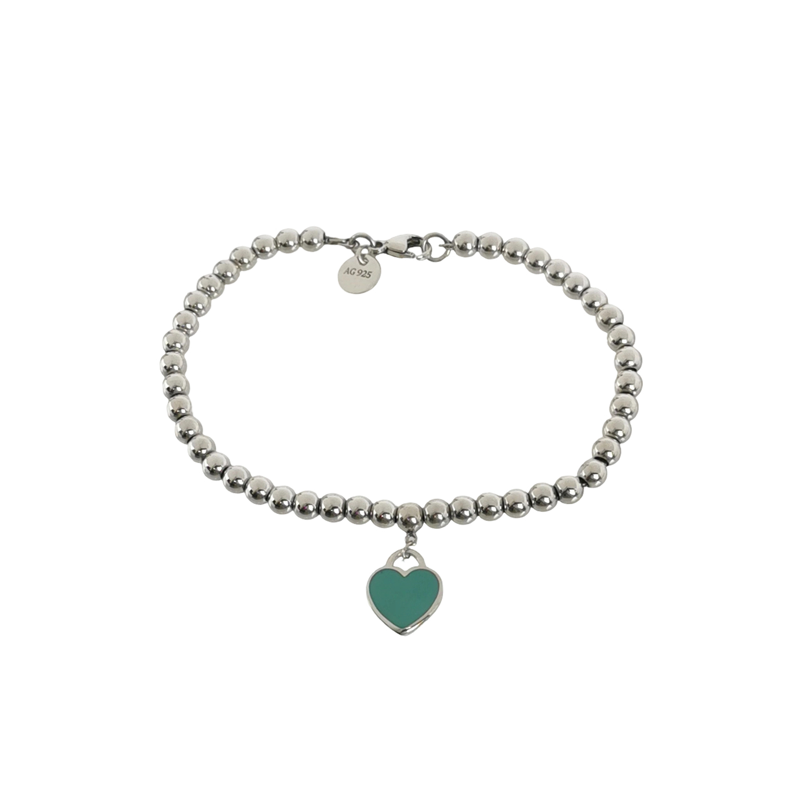 Return to Tiffany925银珐琅心形吊坠手链