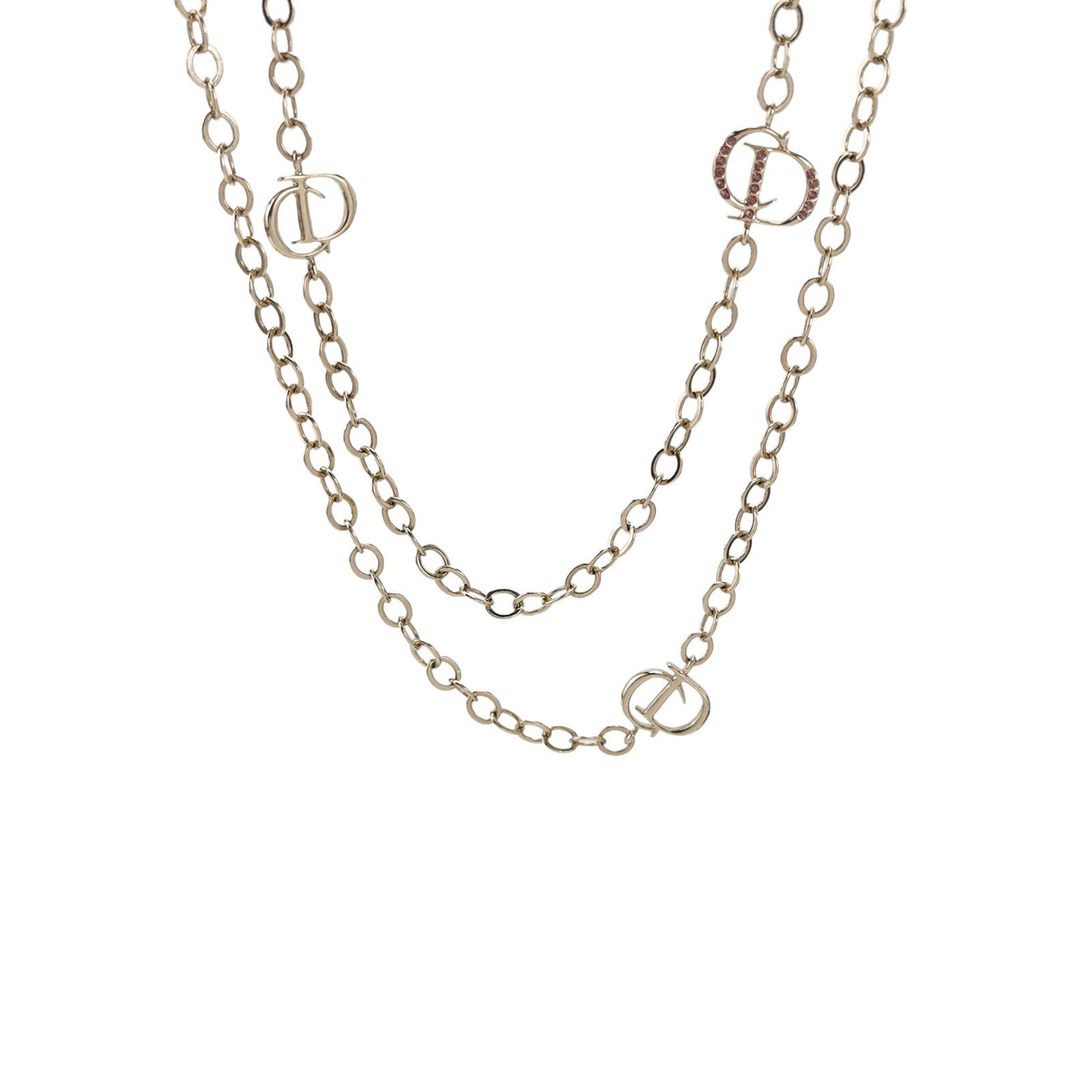 仿水晶字母CD双层项链