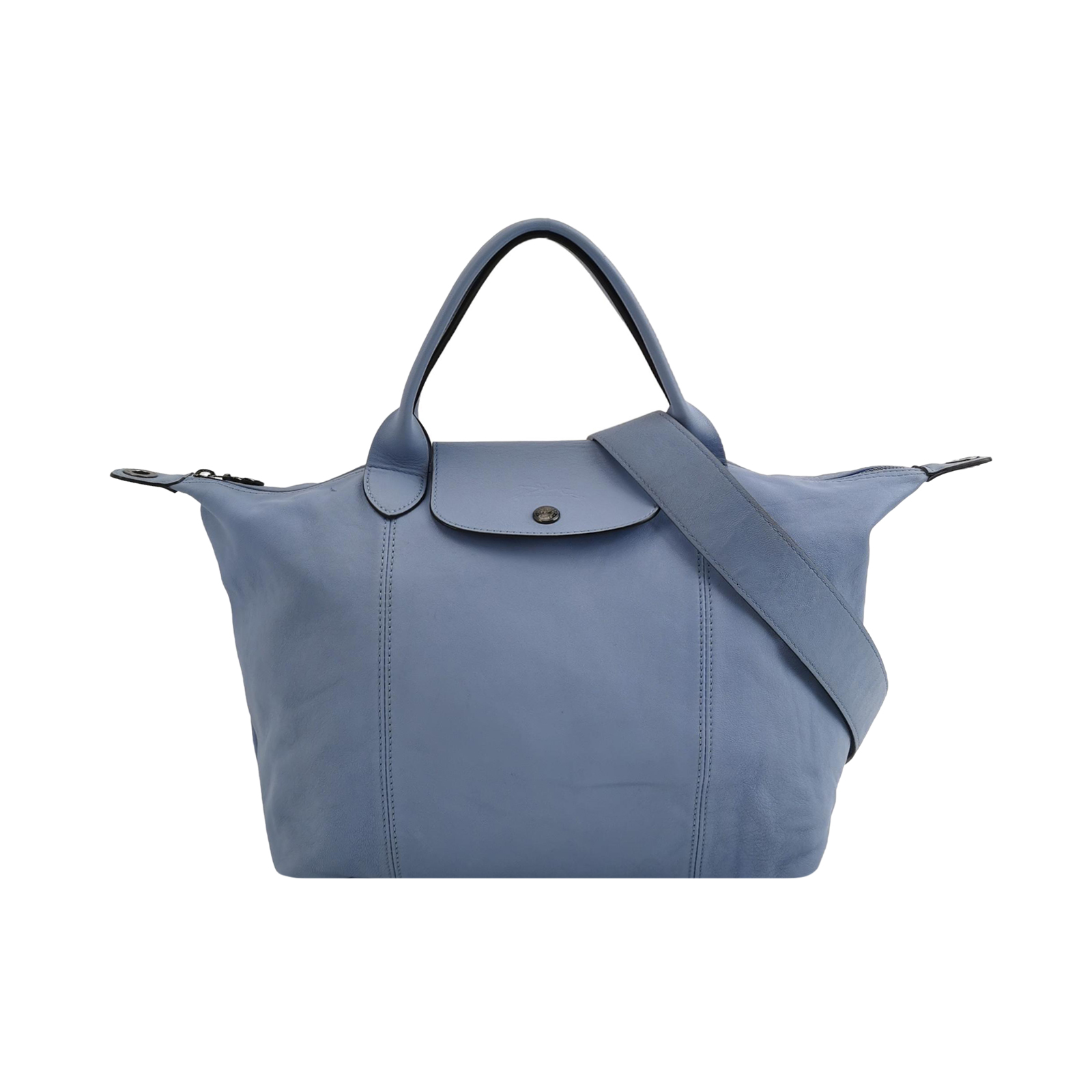 Le Pliage中号羊皮纯色压扣压扣单肩包