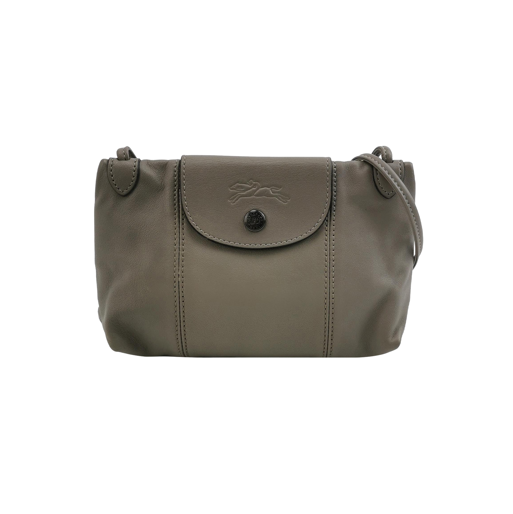 Le Pliage Cuir羊皮纯色压扣斜挎包单肩包