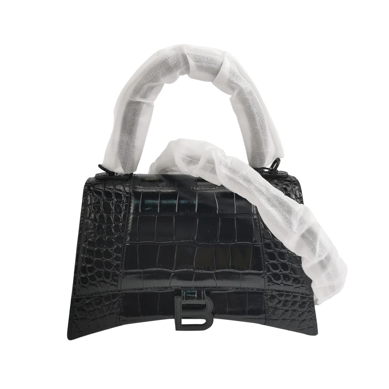 Hourglass沙漏包小号牛皮鳄鱼纹金属B扣饰斜挎包单肩包