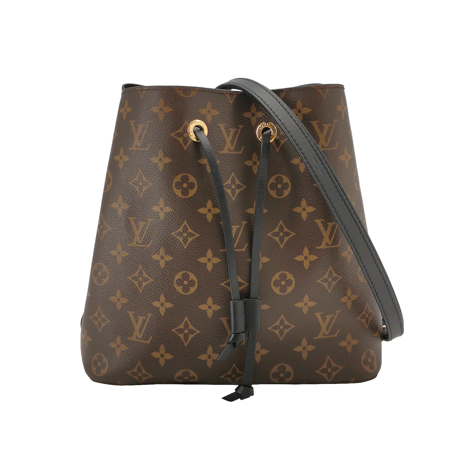 NÉONOÉ中号牛皮Monogram印花抽绳单肩包芯片款