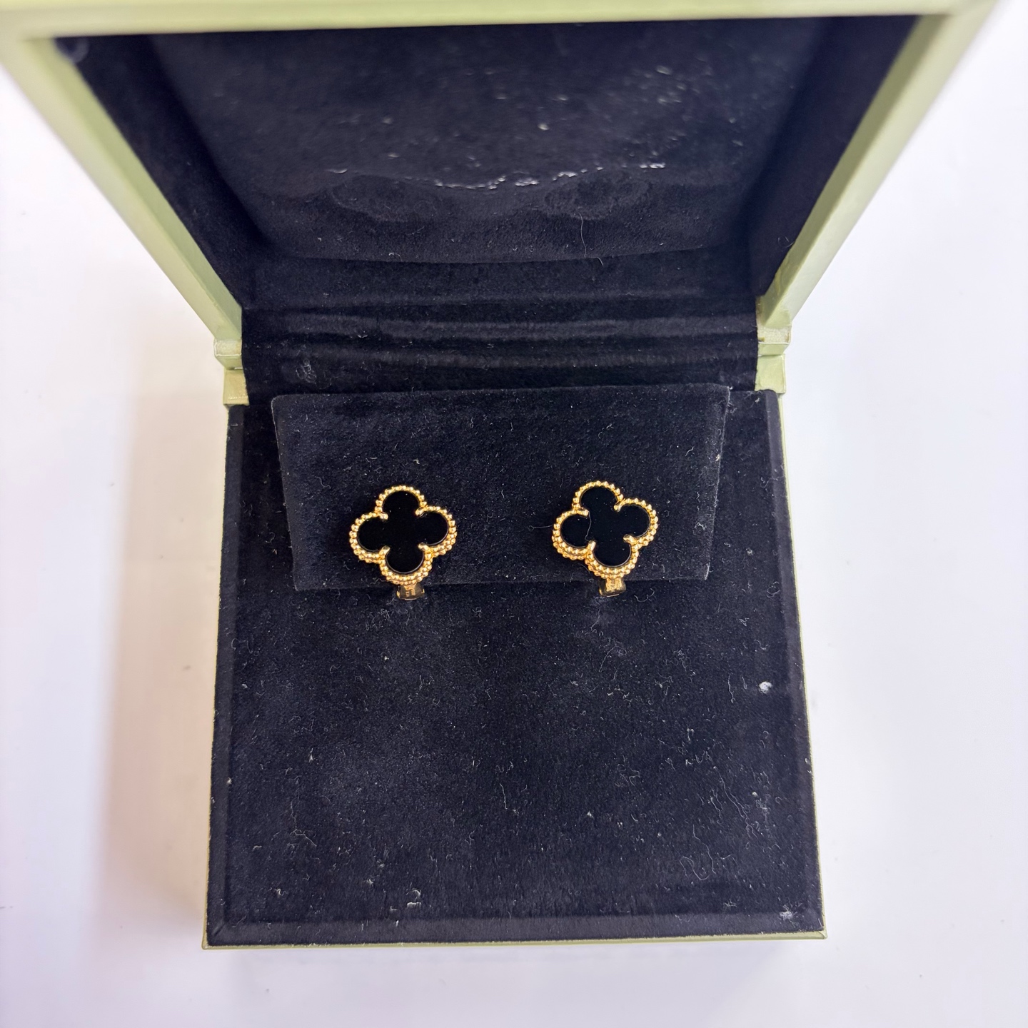 Vintage Alhambra18K黄金玛瑙耳钉